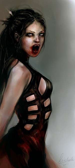Illustration for article titled The Loveliness That Will Not Die: Sexy Vampire Pin-Up Art